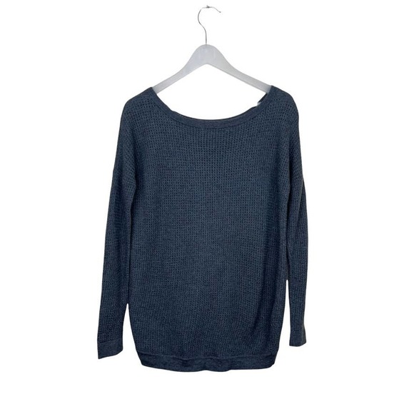 Halston Heritage Waffle Knit High Low Sweater in Gray - Picture 4 of 9
